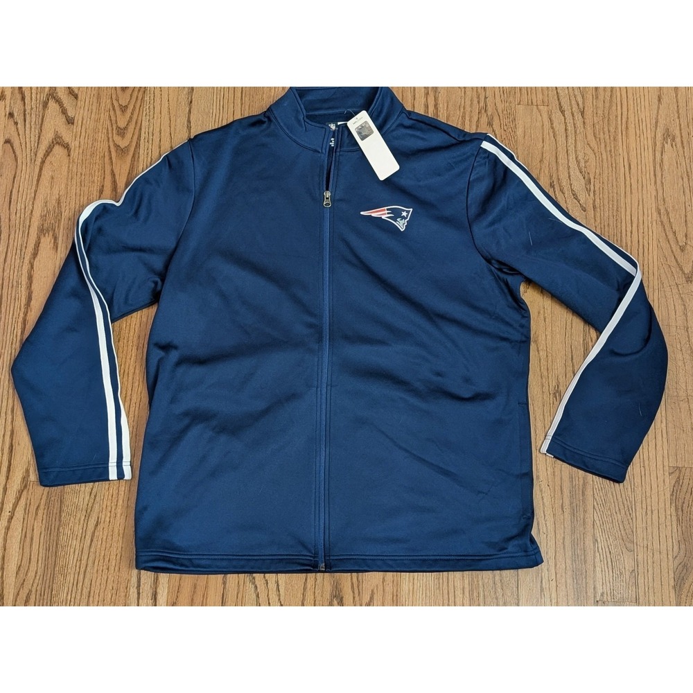 New England Patriots Jacket NFL Team Apparel Men's XL Full Zip Blue Football